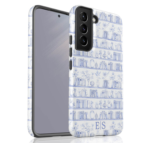 Custom Initials Toile Bookshelf Floral Galaxy Case